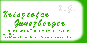 krisztofer gunszberger business card